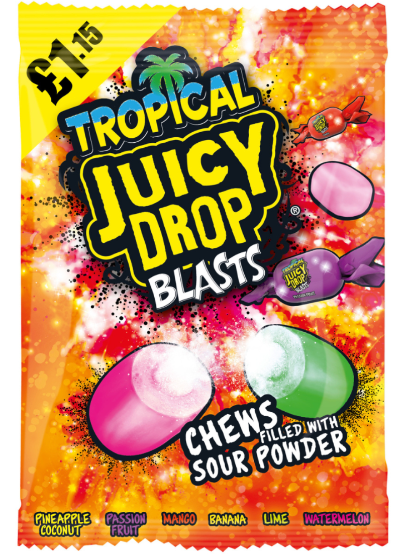 Bazooka Juicy Drop Blasts Tropical - 120g