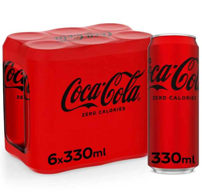 Coca-Cola Zero Sugar - 330ml - Case of 6