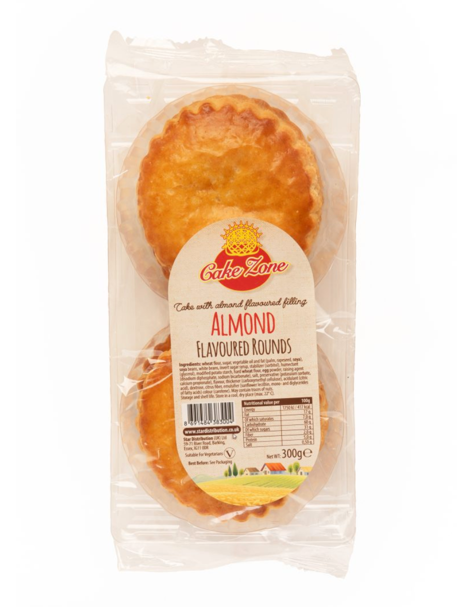 Cake Zone 6 Pack Almond Rounds - 300g