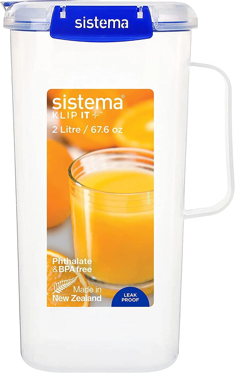 Sistema Klip It Plus Juice Jug - 2 Litres - Greens Essentials