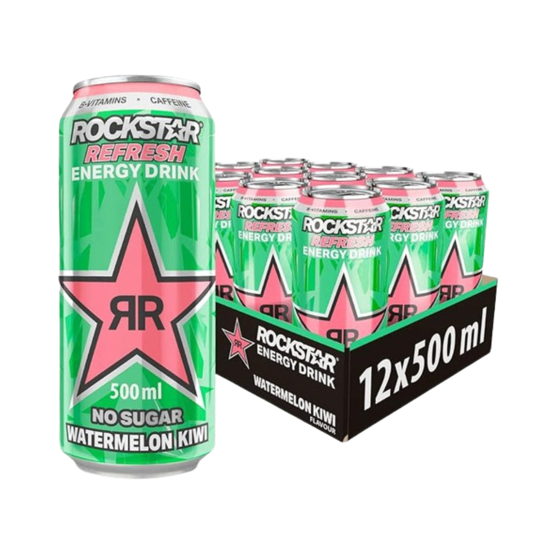 Rockstar Refresh Energy Drink Watermelon Kiwi - 500ml - Case of 12