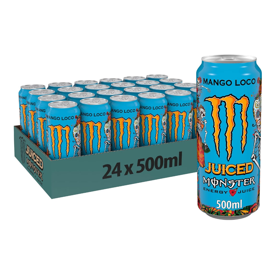 Monster 4 Pack Energy Drink Mango Loco 500ml (6 x 4 Pack)