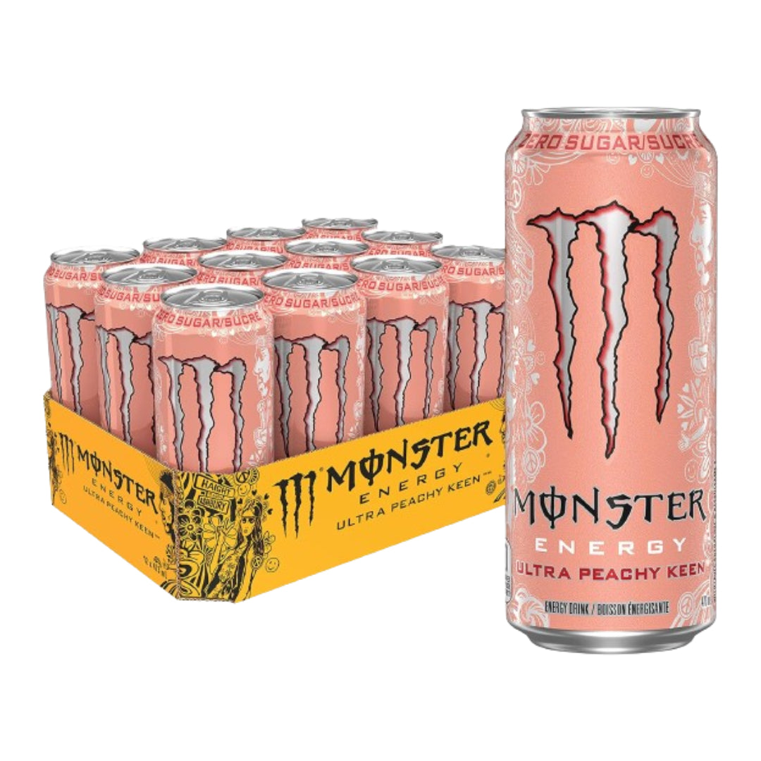 Monster Energy Drink Ultra Peachy Keen - 500ml - Case of 12