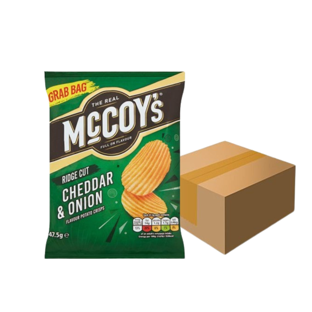McCOY's Cheddar & Onion Crisps - 45g - Pack of 26