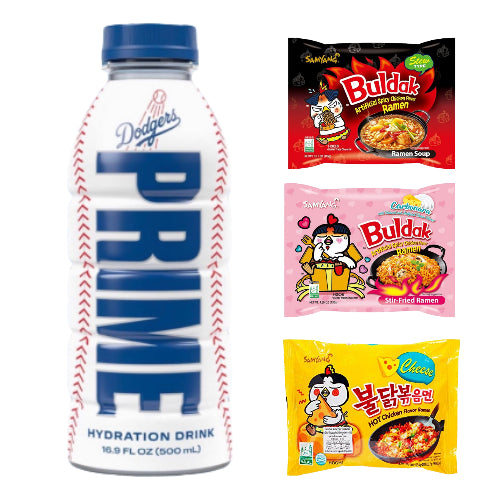 Prime LA Dodgers Ice Pop Fly x Samyang Noodles Bundle