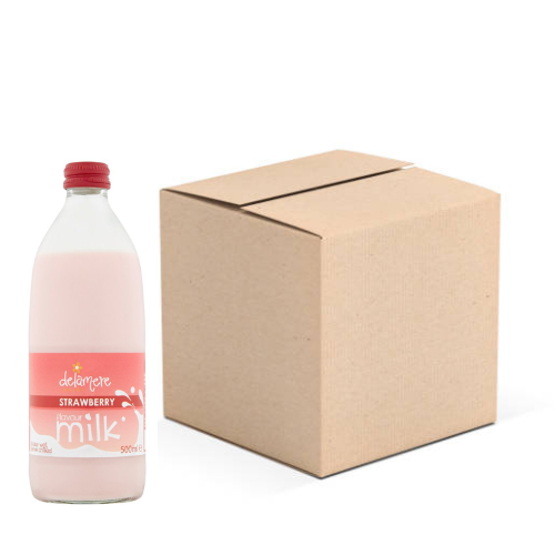 Delamere Dairy Strawberry Flavoured Milk 500ml - Pack of 12