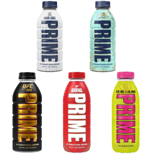 Prime Hydration Aaron Judge White Bottle x Aaron Judge Blue Bottle x Erling Haaland x UFC x Arsenal Football Club - Pre Order