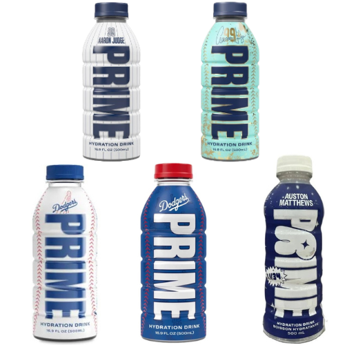 Prime Hydration Aaron Judge White Bottle x Aaron Judge Blue Bottle x Dodgers x Dodgers V2 x Auston Mathews - Pre Order