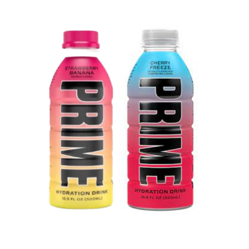 Prime Hydration Drink Strawberry Banana x Cherry Freeze Bundles