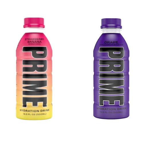 Prime Hydration Drink Strawberry Banana x Prime Grape Bundles