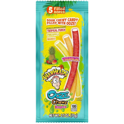 Warheads Ooze Chewz Tropical Ropes - 70g