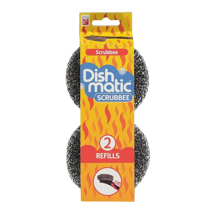 Dishmatic Scrubbee Stainless Steel Scourer Refill - Pack of 2