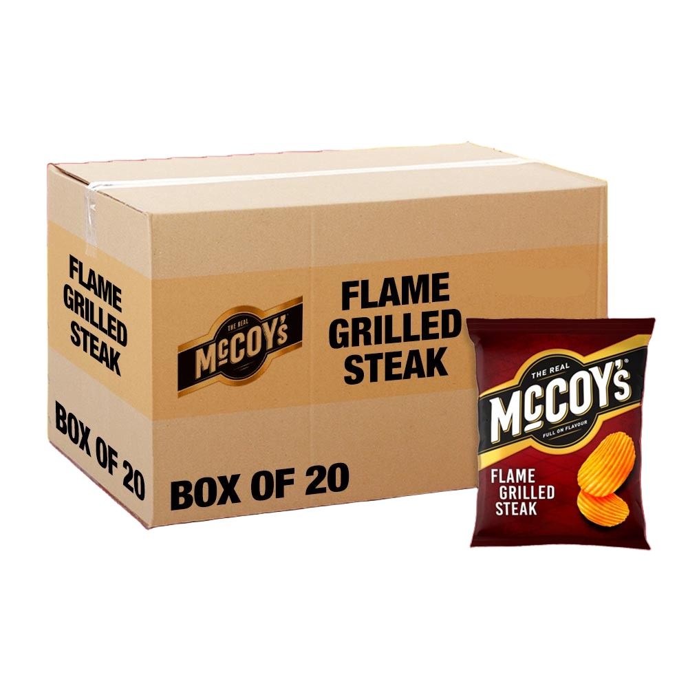 McCOY's Flame Grilled Crisps Steak - 65g - Pack of 20