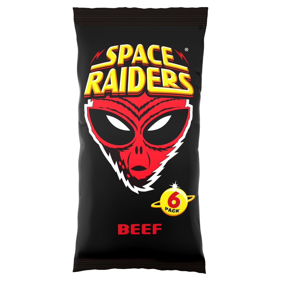 Space Raiders Beef Crisps 6 Pack - 13g