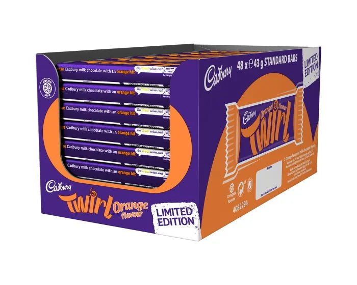 Cadbury Twirl Orange Chocolate - 43g - Pack of 48