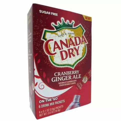 Canada Dry Singles To Go Cranberry Ginger Ale 6 Pack Drink Mix - 16.8g