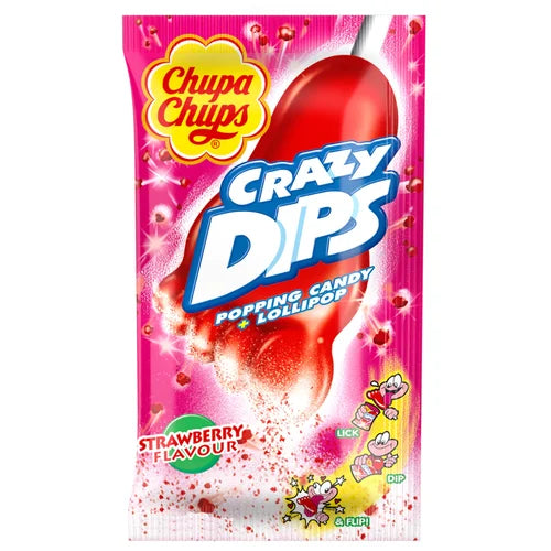 Chupa Chups Crazy Dips Popping Candy Strawberry - 14g