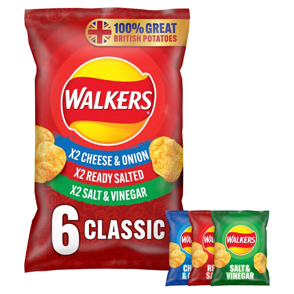 Walkers Classic Variety Crisps Multipack - 25g - Pack of 6