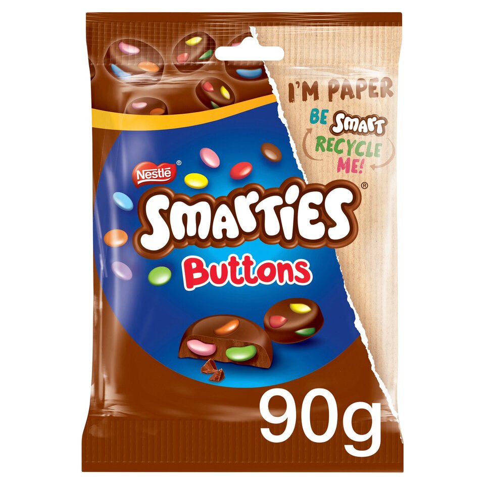 Smarties Buttons Milk Chocolate Sharing Bag - 90g