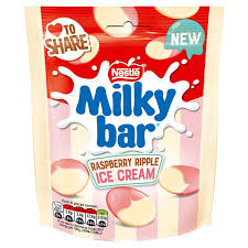 Milkybar Buttons White Chocolate Raspberry Ripple - 86g