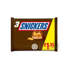 Snickers Caramel, Nougat, Peanuts & Milk Chocolate Multipack - 3x41.7g