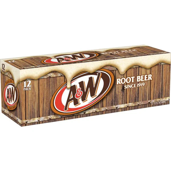 A&W Root Beer Soda - 355ml Case of 12