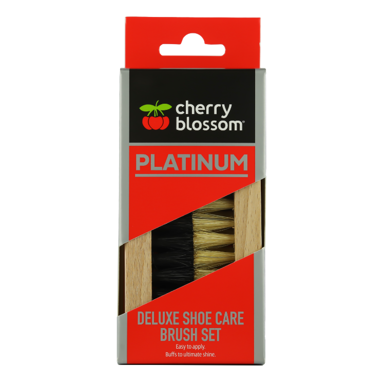 Cherry Blossom Platinum Deluxe Shoe Brush Set