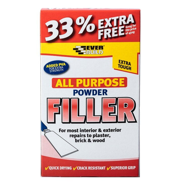 Everbuild All Purpose Powder Filler White - 450g