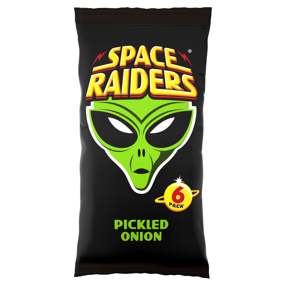 Space Raiders Pickled Onion Crisps - 6 Pack - 13g