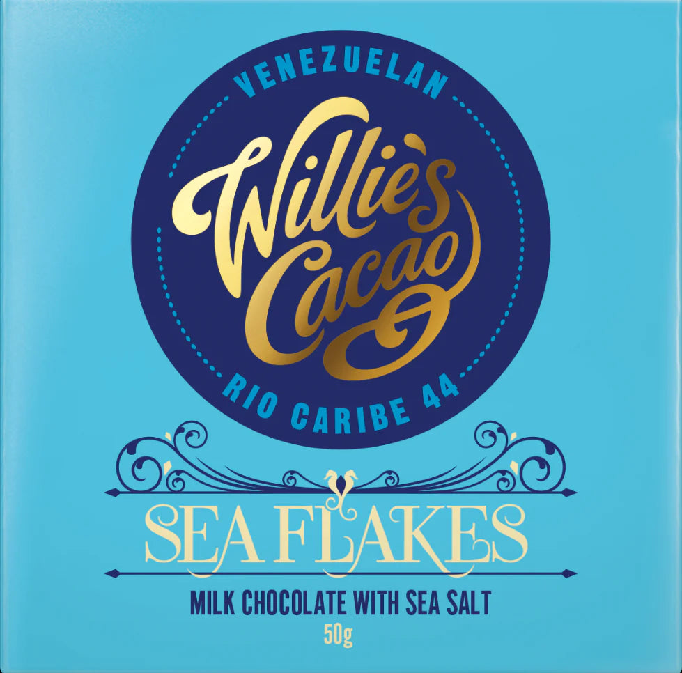 Willie's Cacao Sea Flakes 44% Milk Chocolate Bar - 50g