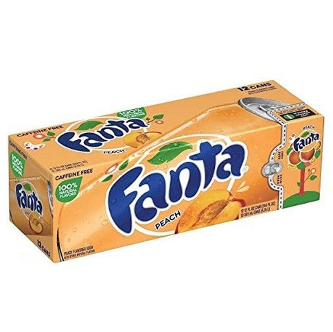 Fanta Peach Soda - 355ml Case of 12