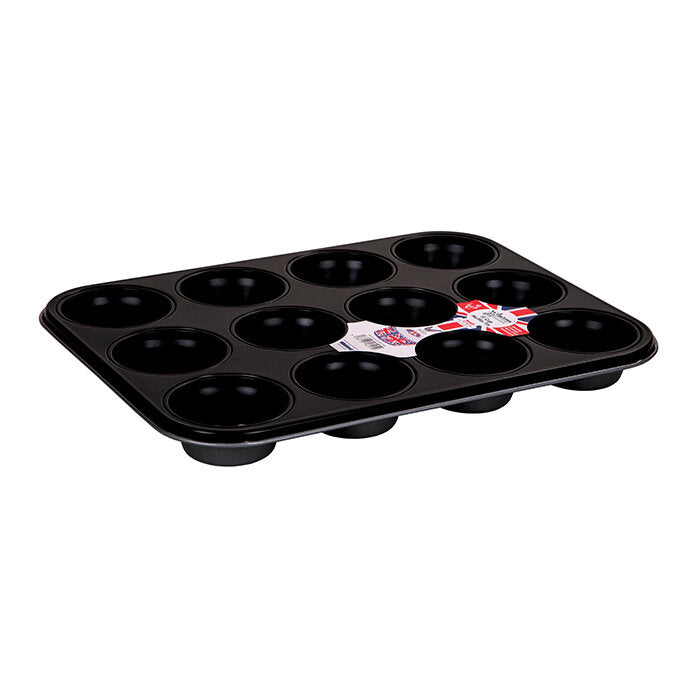 Wham Essentials 12 Cup Muffin Tin - Black