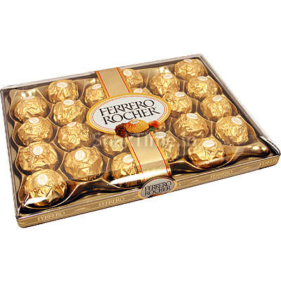 Ferrero Rocher Milk Choco Hazelnut Gift Box of Chocolates 24 Pieces - 300g