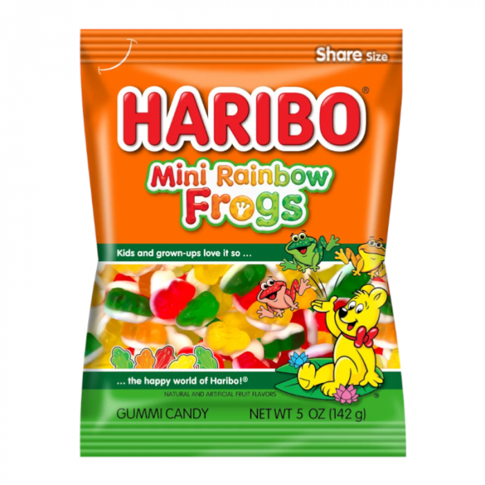 Haribo Mini Rainbow Frogs Peg Bag - 142g