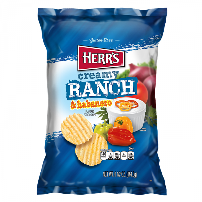 Herr's Creamy Ranch & Habanero Potato Chips - 184.3g