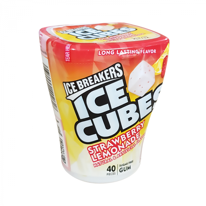 Ice Breakers Ice Cubes Strawberry Lemonade Sugar Free Gum - 92g