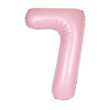 Light Pink Foil Helium Balloon Number 7 - 34"/ 86.3cm