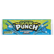 Sour Punch Blue Raspberry Straws - 128g