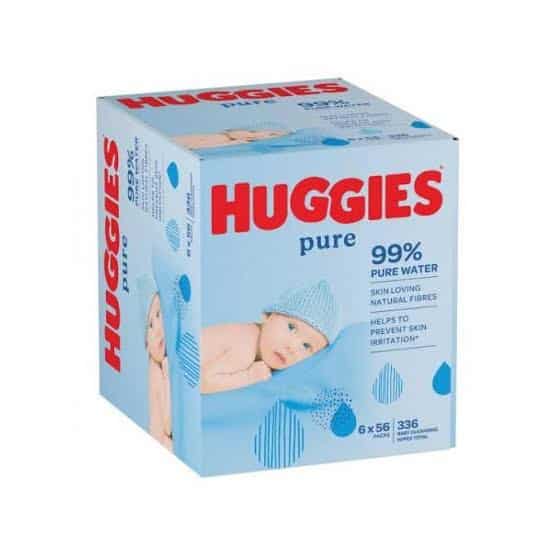 Huggies Pure Baby Wipes - 6 x 56 Wipes