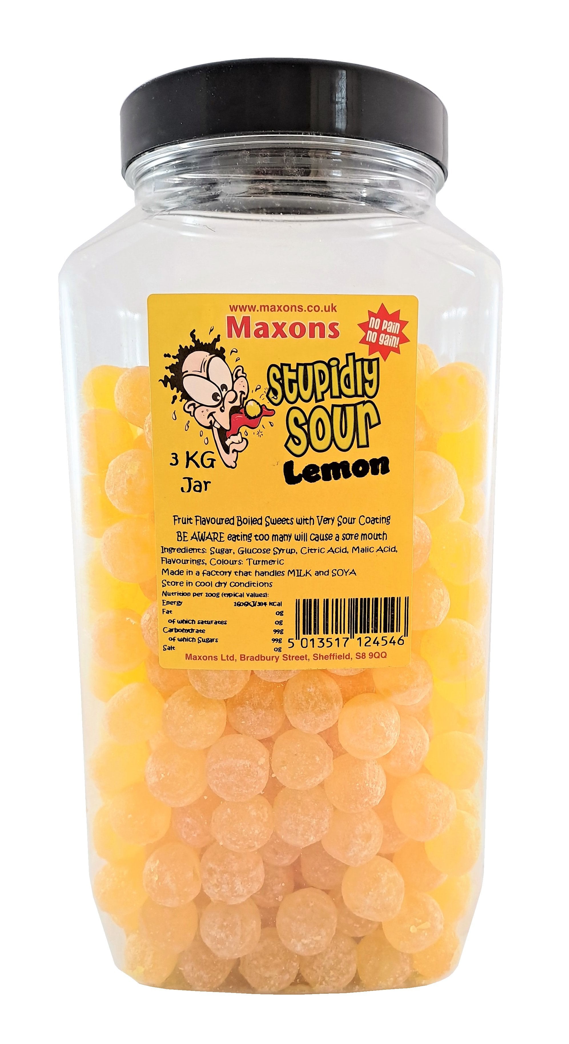 Maxons Stupidly Sour lemon Jar - 3kg