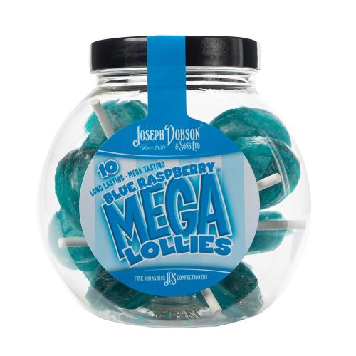 Dobsons Blue Raspberry Mega Lollies Gift Jar - 225g