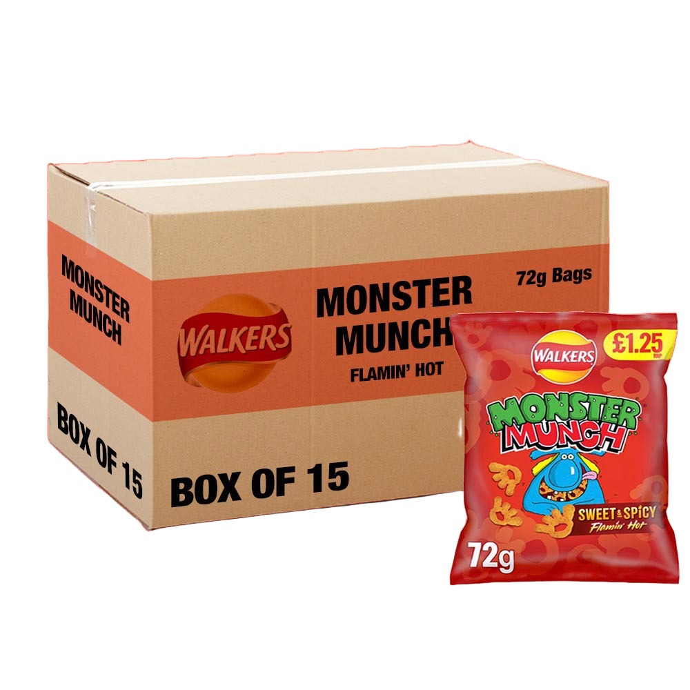 Walkers Monster Munch Sweet & Spicy - 72g - Pack of 15