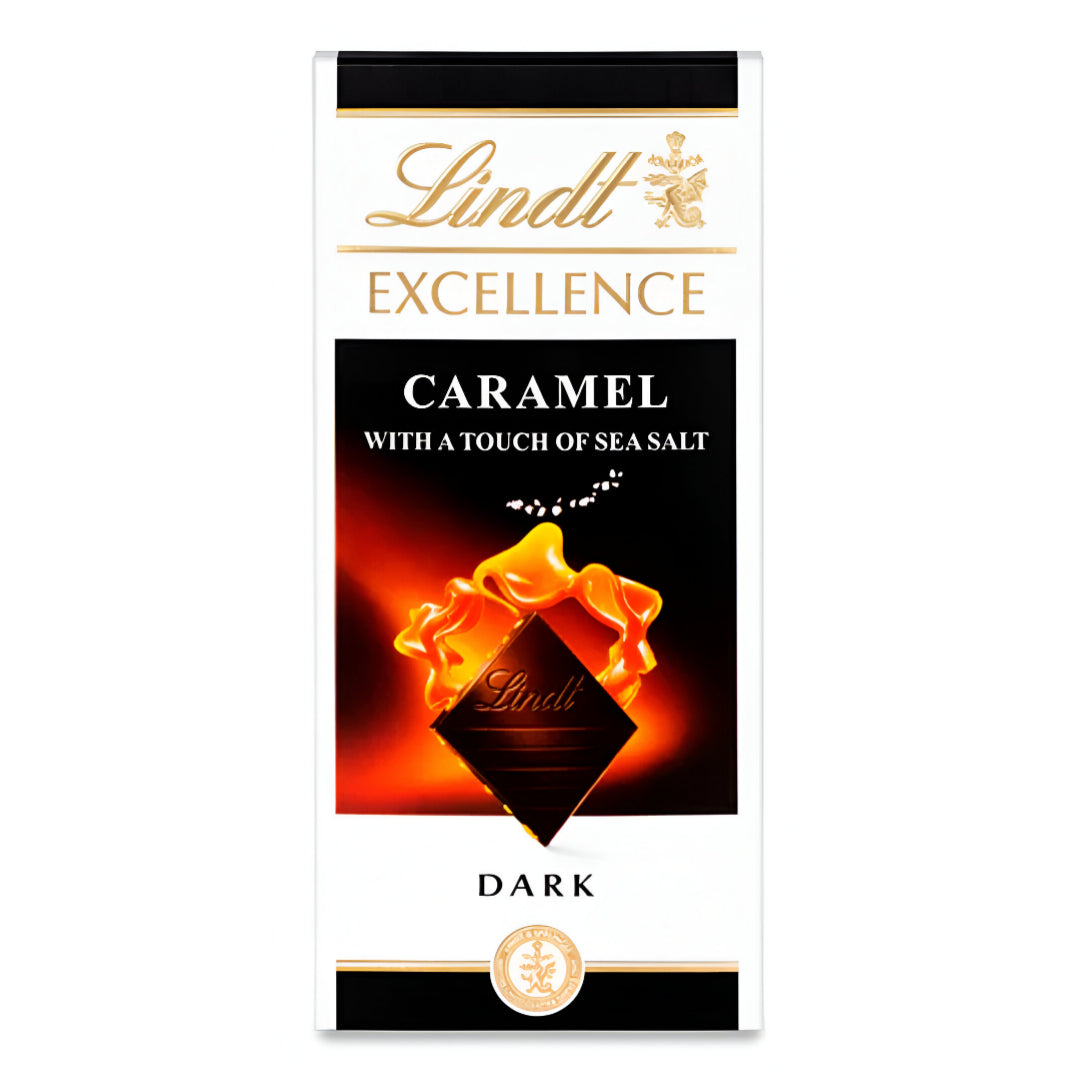Lindt Excellence Caramel & Sea Salt Dark Chocolate Bar - 100g