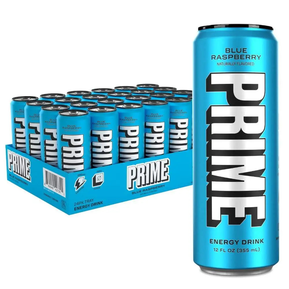Prime Energy Drink Blue Raspberry - 355ml - Case of 24 - Greens Essentials