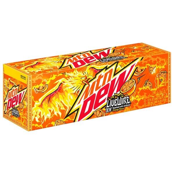 Mountain Dew Livewire Can - 355ml- Case of 12