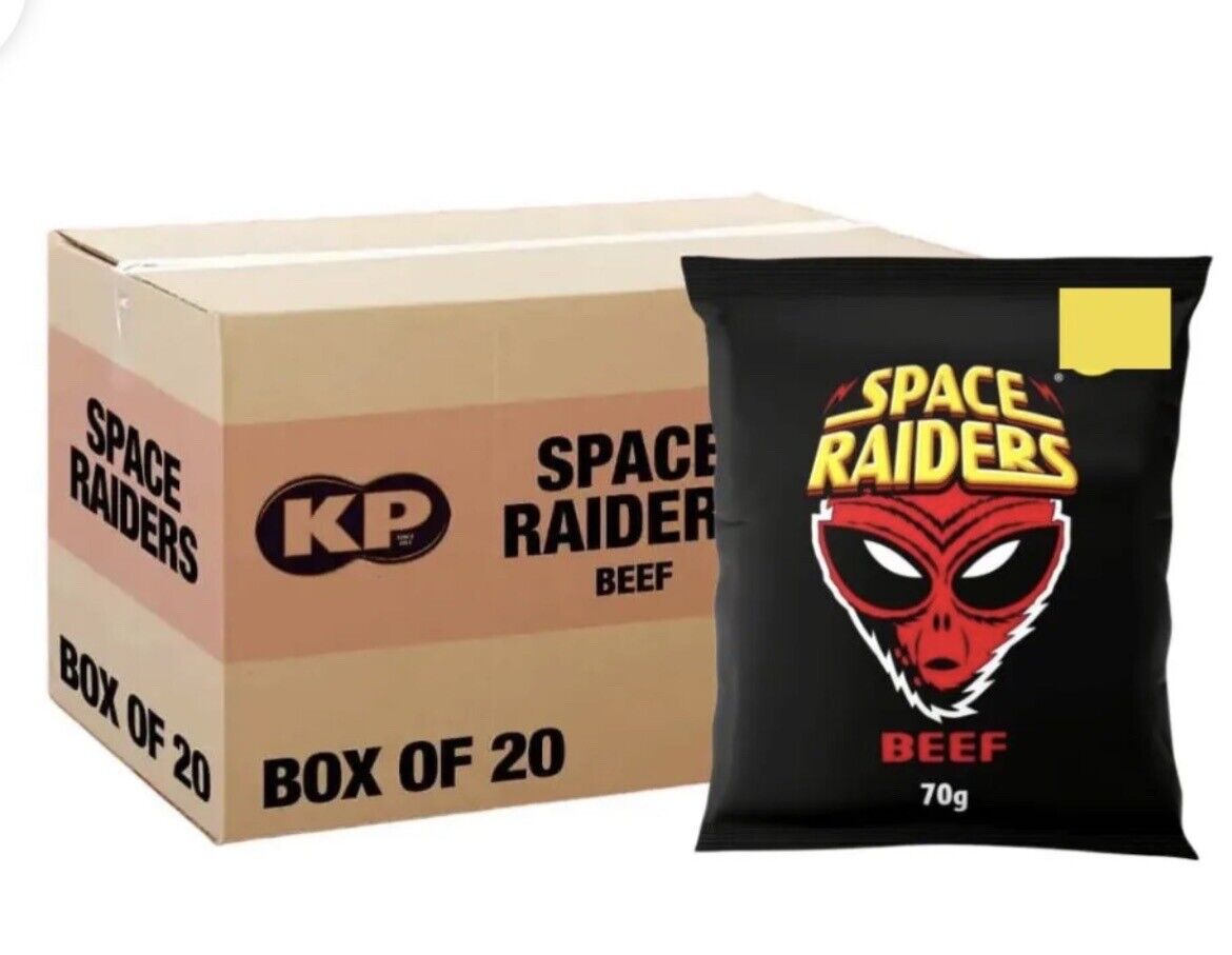 Space Raiders Beef Crisps - 70g - Pack of 20