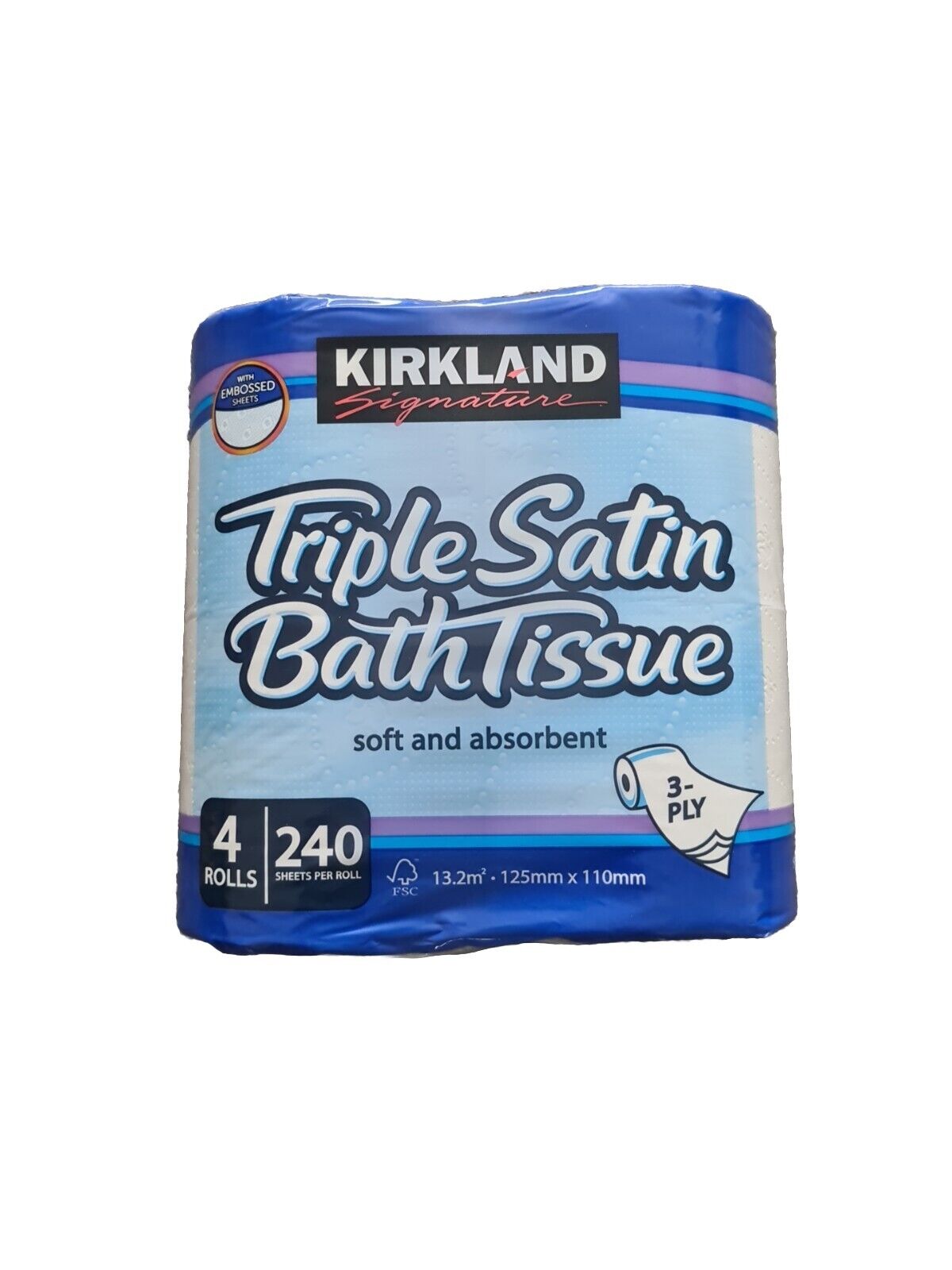 Kirkland Signature Triple Satin 3-Ply Toilet Tissue - 40 Rolls