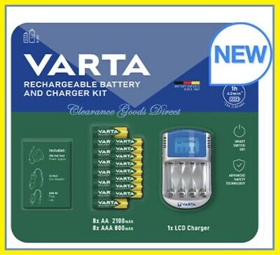 Varta Rechargeable Battery And Charger Kit - 8AA & 8AAA