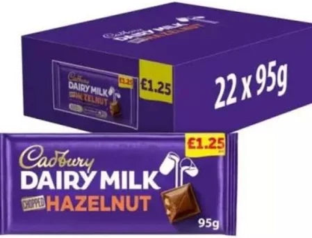 Cadbury Dairy Milk Chopped Hazelnut - 95g - Pack of 22