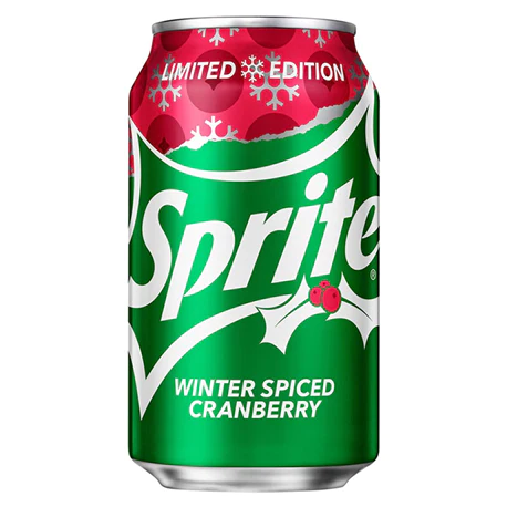 Sprite Winter Spiced Soda Can - Cranberry - 355ml